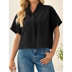 Ladies short black short sleeve