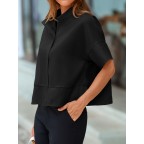 Ladies short black short sleeve