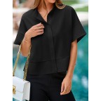 Ladies short black short sleeve