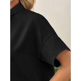 Ladies short black short sleeve