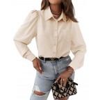 Women's Beige Button Shirt
