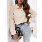 Women's Beige Button Shirt