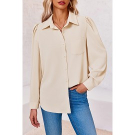 Women's Beige Button Shirt