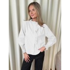 Women's Lace Trim Button-Down Shirt