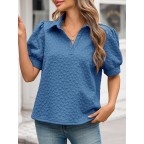 Women's Short Sleeve Polo Shirt Dark Blue