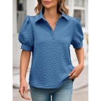 Women's Short Sleeve Polo Shirt Dark Blue