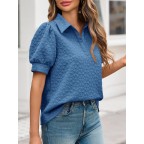 Women's Short Sleeve Polo Shirt Dark Blue