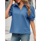 Women's Short Sleeve Polo Shirt Dark Blue