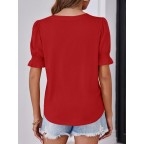 Women's V-neck red shirt