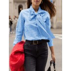 Women's blue plaid shirt