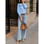 Women's blue plaid shirt
