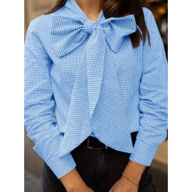 Women's blue plaid shirt