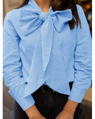 Women's blue plaid shirt